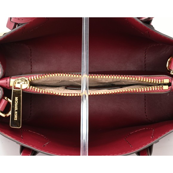 MICHAEL KORS MERCER Medium Mulberry Pebbled Leather Crossbody Messenger NWT $448 - Picture 6 of 8